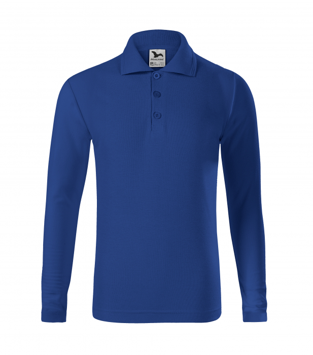 Tricou polo copii maneca lunga alb , 122 cm/6 ani [7]