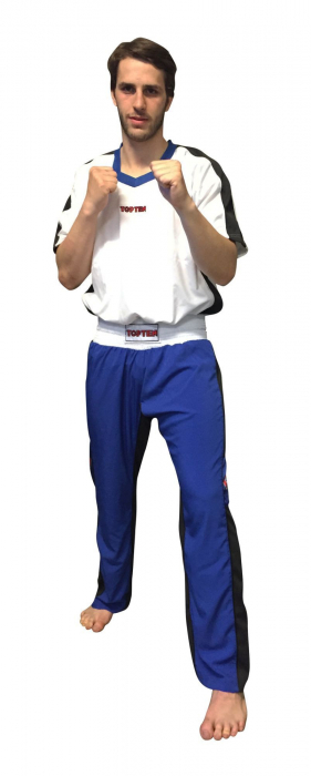 Uniformă Kickboxing "FLEXZ", Top Ten, Alb-Albastru, 180 cm [1]