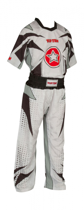 Uniformă Kickboxing „Future”, aprobat WAKO, Top Ten, alb-negru, 190CM [1]