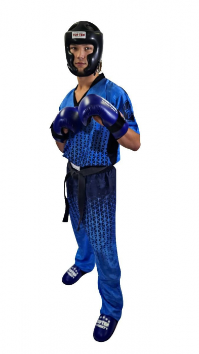 Uniforma Kickboxing „Grafic”,  Top Ten, Albastru-Negru, 2XL [4]