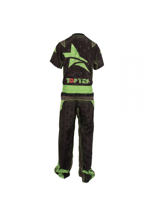 Uniformă Kickboxing „Future”, aprobat WAKO, Top Ten, verde-negru, 180CM [2]