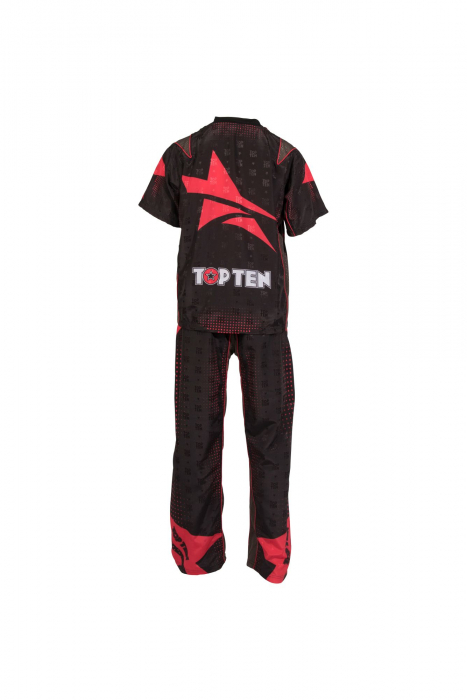 Uniformă Kickboxing „Future”, aprobat WAKO, Top Ten, rosu-negru, 130CM [3]