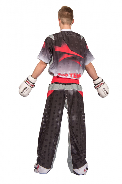 Uniformă Kickboxing „Future”, aprobat WAKO, Top Ten, negru-gri, 160CM [2]