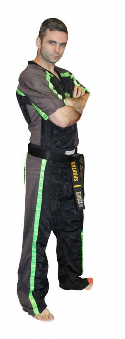 Uniforma Kickboxing  “NEON Mesh”, aprobat WAKO, Negru-Verde, 130 cm [1]