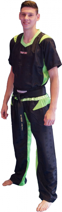 Uniforma Kickboxing "TTM", Top Ten, Negru-Verde, 170 cm [2]