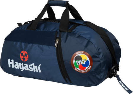 Genti sport, fitness - Geanta sport / Rucsac “WKF” - 67 cm x 36 cm x 33 cm, albastru navy