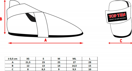 Botosei "SuperLight", aprobati WAKO si ITF - Top Ten, Rosu, S [6]