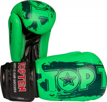 Manusi „Power Ink“, Top Ten, omologat WAKO,verde, 10 OZ [0]