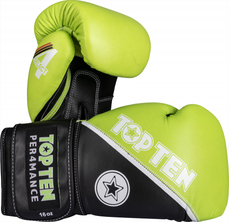 Manusi de MMA - Manusi Box “4select” piele - verde-negru, 10 oz