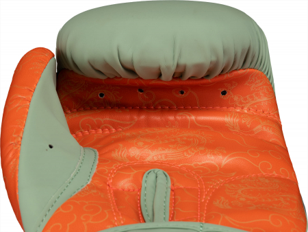 Manusi de box „Dragon” - 14 oz, verde-portocaliu. [4]