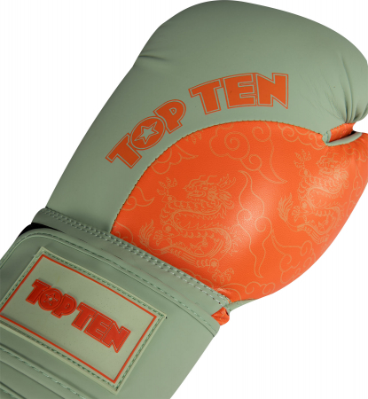 Manusi de box „Dragon” - 14 oz, verde-portocaliu. [6]