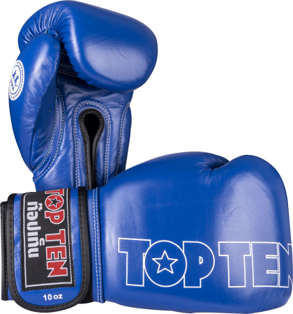 Reduceri Flash - Manusi de box „Mad”, Top Ten, Omologate IFMA, Albastru, 10OZ