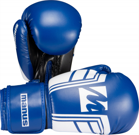 Sporturi - Manusi Box Manus “WAKO ProGrip” - 10 oz, albastru-alb