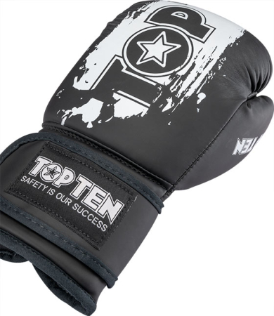 Boxing gloves “Power Ink Kids” - 6 oz, black-white, KidsCut [4]