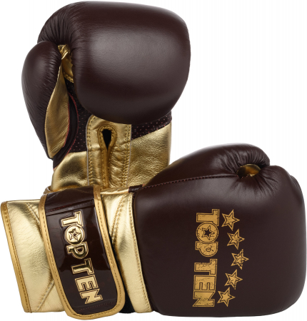 Kickboxing - Manusi box “Prestige” - 10 oz, maro-auriu