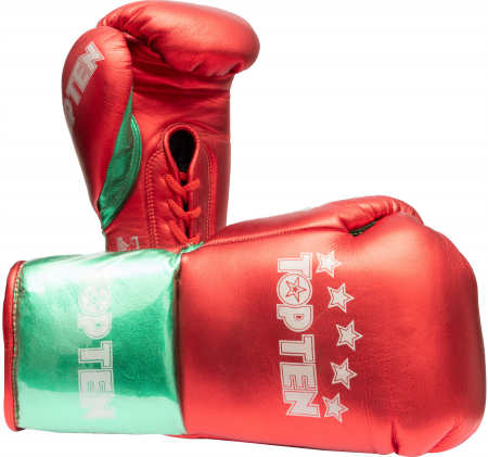 Sporturi - Manusi de box „Pro Mx” Rosu cu Verde, 10 oz