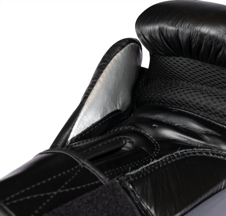 Boxing starter set "Mentor" with mouth guard and hand wraps - 10 oz, black-white [5]