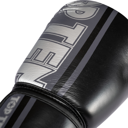 Boxing starter set "Mentor" with mouth guard and hand wraps - 10 oz, black-white [6]