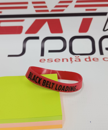 Bratara din silicon, rosu, "black belt loading", 12 mm [1]