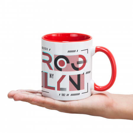 Cana ceramica personalizabila, cu interior colorat si maner cu aceasi culoare [2]