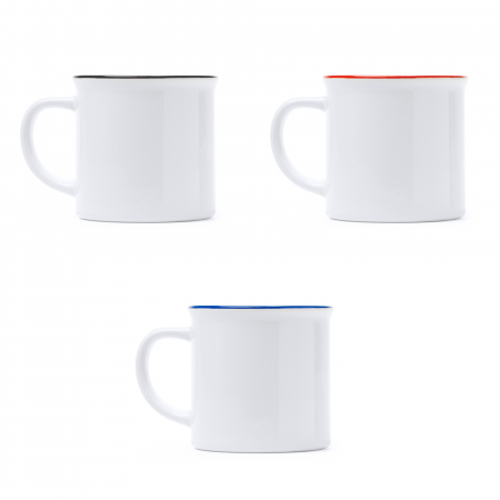 Cana ceramica personalizabila ,cu design retro si margine colorata [1]