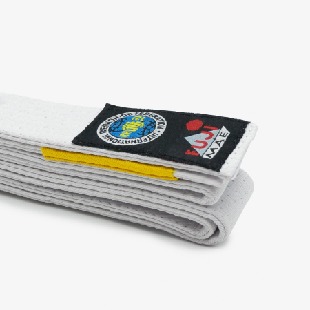 ITF approved - Bicolor ITF Belt. SR. White/Yellow. 220cm