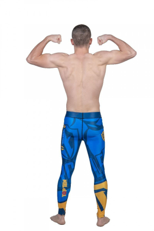Pantaloni MMA Hercules, Top Ten, Albastru-Galben, S [5]