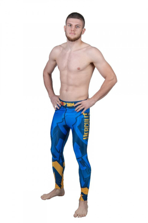 Pantaloni MMA Hercules, Top Ten, Albastru-Galben, S [2]