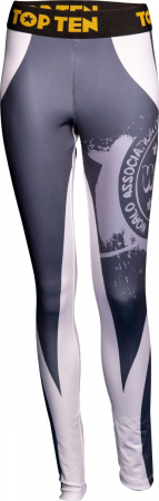 Ultimele bucati - Colanti sport “WAKO Stretch”, Top Ten, Alb-Galben, M