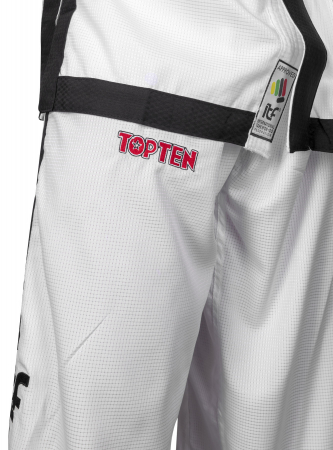 Dobok Instructor Diamond, aprobat ITF, Top Ten, Alb, 4-6 Dan, 180cm [3]