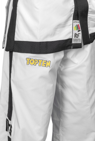 Dobok Instructor, Premium Gold, aprobat ITF, Top Ten, Alb, 4-6 Dan, 160 cm [13]