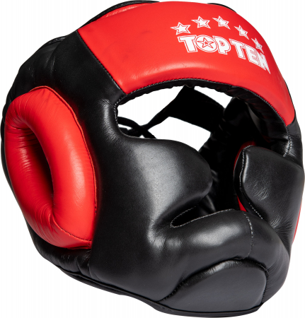 Casti - Casca pentru sparring, Top Ten, Negru cu Rosu, marime S, M
