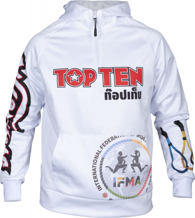 Muay Thai - Hanorac „Pee Pong”, Top Ten, IFMA, Alb, M