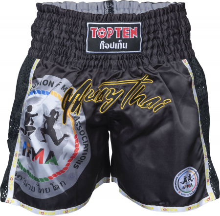 Pantaloni sport copii - Pantaloni scurti de competitie IFMA „Prachao”, Top Ten, Negru, M