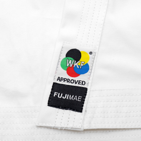 Jacketa KATA Karate BUDOKAN EXCELLENCE, alb cu broderie albastra, 150 cm [2]