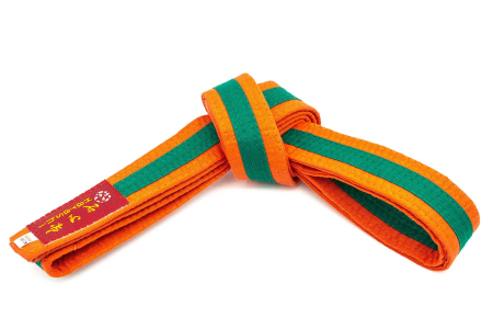 Fara Categorie - Karate belt two-tone - orange-green, size 300 cm