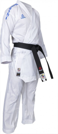Ultimele bucati - Karate Gi “Air Deluxe”, aprobat WKF, Hayashi, Alb-Albastru, 160 cm