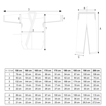 Karate Gi „Air Deluxe” - 150 cm, kék színű hímzéssel a vállon - Copie [2]