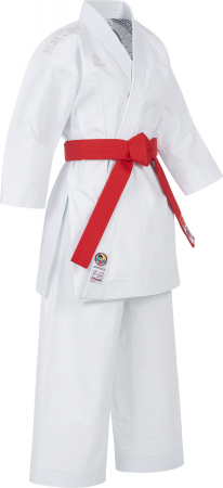 Omologate WKF - Karate Gi “Jingu” - Alb, broderie alba, marime 160 cm