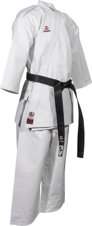 Karate-Gi Katamori, aprobat WKF, Hayashi, Alb cu broderie alba, 200 cm [2]