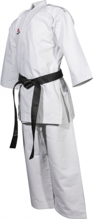 Karate-Gi Katamori, aprobat WKF, Hayashi, Alb cu broderie alba, 200 cm [3]