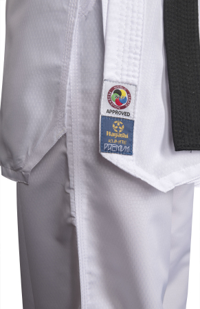Karate-Gi "Premium Kumite", aprobat WKF, Hayashi, Alb cu broderie albastra, 190 cm [15]