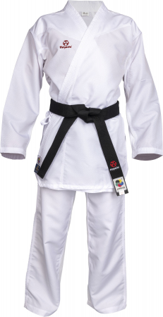 Karate-Gi "Premium Kumite", aprobat WKF, Hayashi, Alb cu broderie albastra, 190 cm [21]