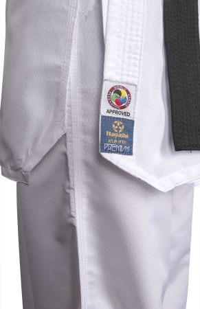 Karate-Gi "Premium Kumite", aprobat WKF, Hayashi, Alb cu broderie albastra, 190 cm [14]