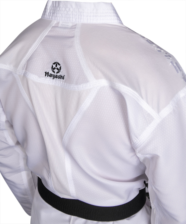 Karate-Gi "Premium Kumite", aprobat WKF, Hayashi, Alb cu broderie albastra, 190 cm [20]