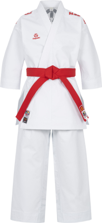 Karate Gi Set "Migoto" - white-red, white-blue embroidery, size 130 cm [6]