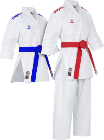 Dobok-uri, Uniforme, Combinezoane - Karate Gi Set “Migoto” - broderie alb-rosu si alb-albastru, marime 185cm