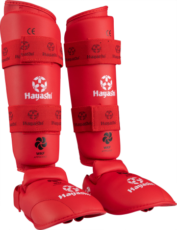 Karate - Karate Shin and Instep Guard "WKF" - red, size M