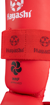 Karate Shin and Instep Guard "WKF" - red, size M [5]