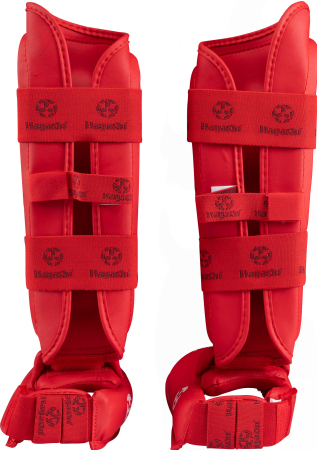 Karate Shin and Instep Guard "WKF" - red, size M [2]